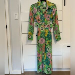 Alice McCall Green Floral Midi Dress